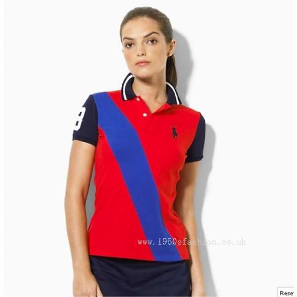 Ralph Lauren Pony Women Short Sleeved Polo Winered Blue(attractive,Prestige,Season ,Lovers )